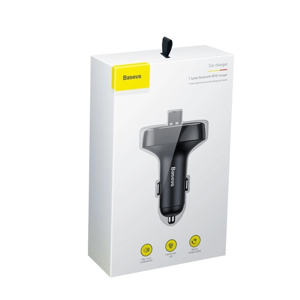 Transmitter FM z ładowarką samochodową Baseus T-Typed Black