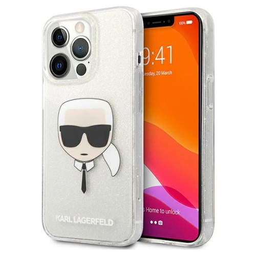 Kup Etui Karl Lagerfeld KLHCP13LKHTUGLS Apple iPhone 13 Pro ezüst/silver kemény tok Glitter Karl feje - KLD662SLV - {ean13} - Sklep Home Screen