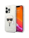 Karl Lagerfeld KLHCP13LKHTUGLS Apple iPhone 13 Pro silver hardcase Glitter Karl`s Head