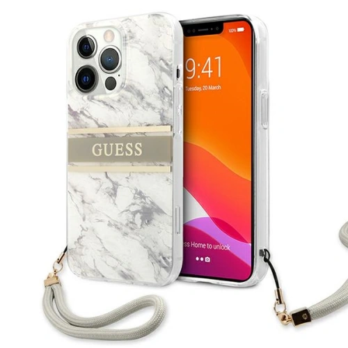 Kup Etui Guess GUHCP13LKMABGR Apple iPhone 13 Pro šedý/grey hardcase Marble Strap Collection - GUE1301GRY - {ean13} - Sklep Home Screen
