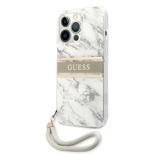 Buy Guess GUHCP13LKMABGR Apple iPhone 13 Pro grey hardcase Marble Strap Collection - GUE1301GRY - {ean13} - Home Screen Store Europe
