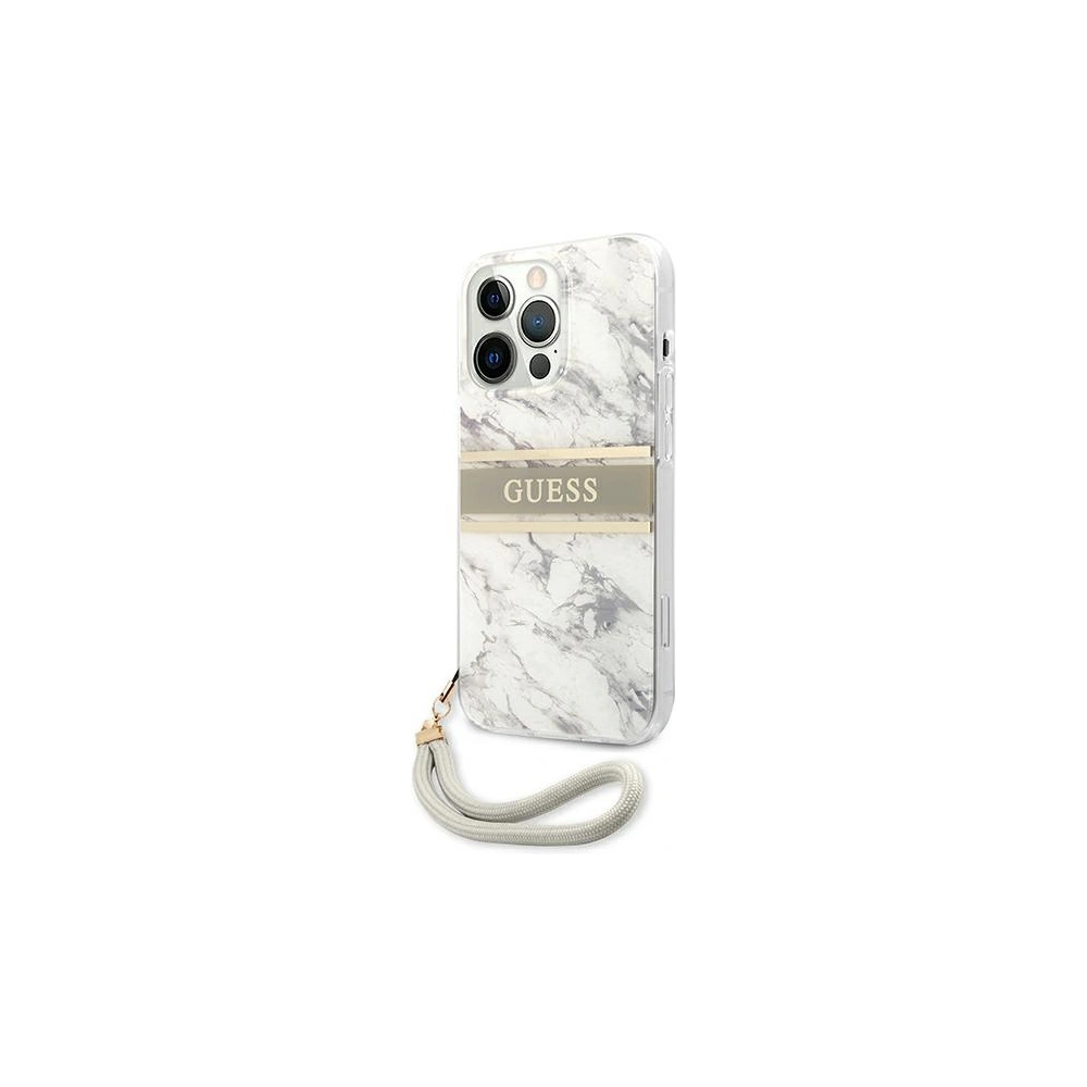 Etui Guess GUHCP13LKMABGR Apple iPhone 13 Pro szary/grey hardcase Marble Strap Collection