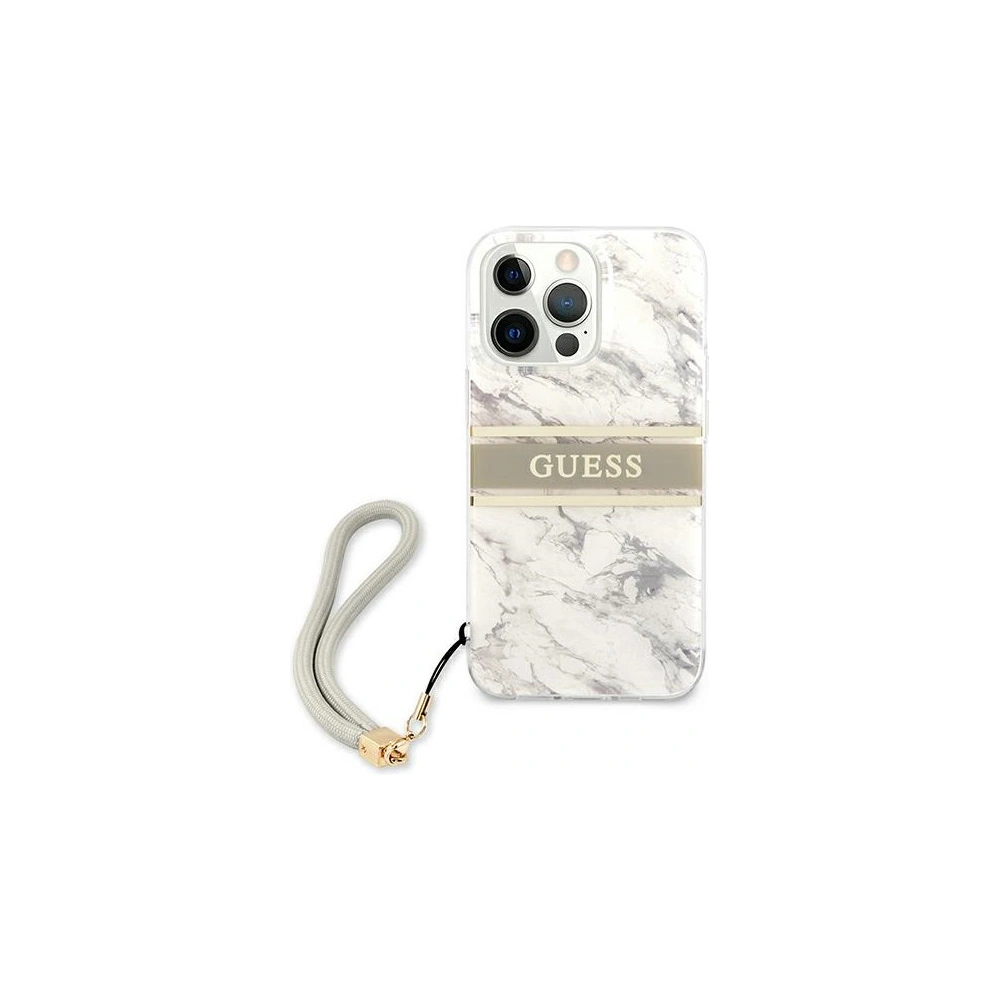 Etui Guess GUHCP13LKMABGR Apple iPhone 13 Pro szary/grey hardcase Marble Strap Collection
