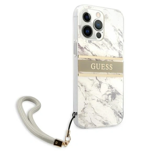 Buy Guess GUHCP13LKMABGR Apple iPhone 13 Pro grey hardcase Marble Strap Collection - GUE1301GRY - {ean13} - Home Screen Store Europe