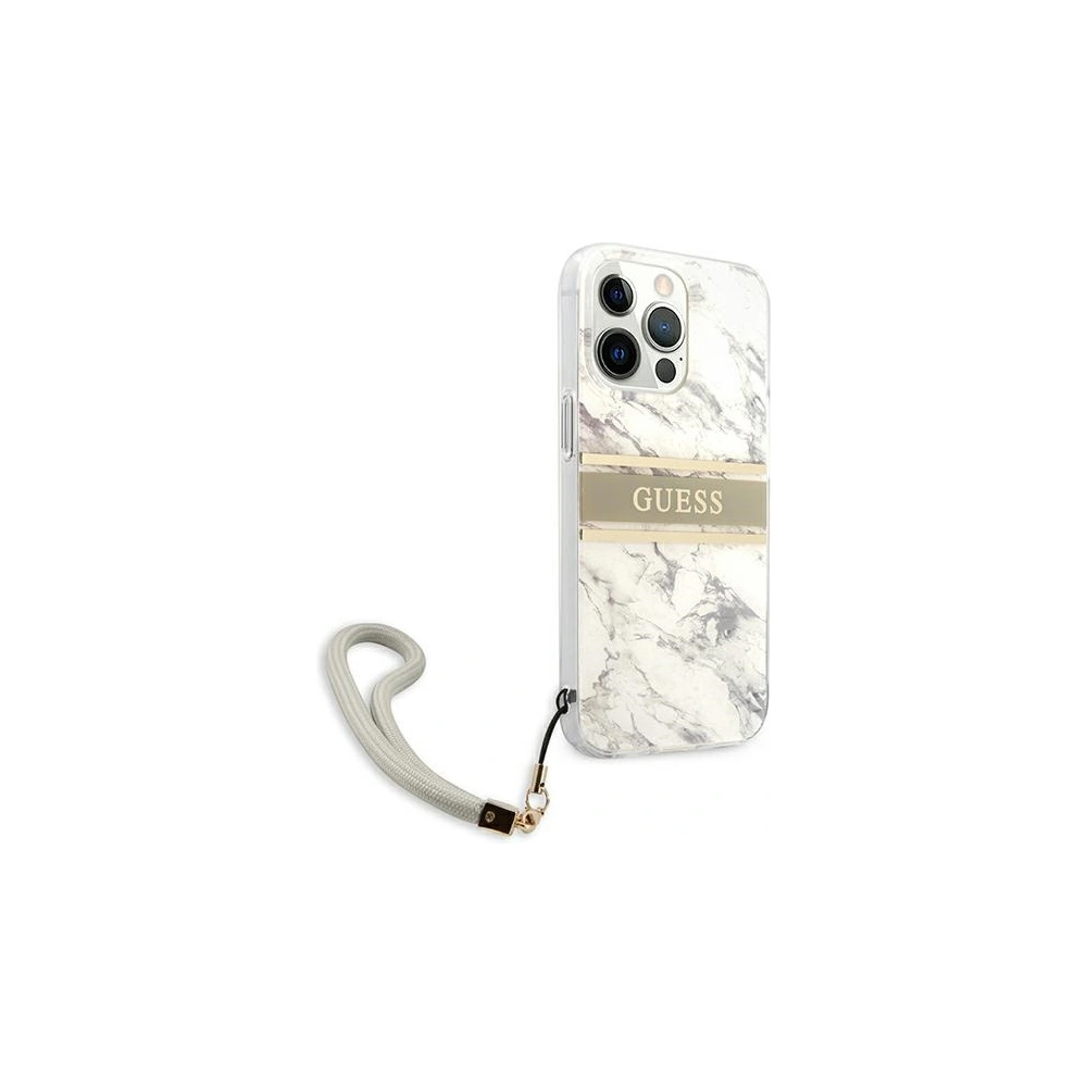 Etui Guess GUHCP13LKMABGR Apple iPhone 13 Pro szary/grey hardcase Marble Strap Collection