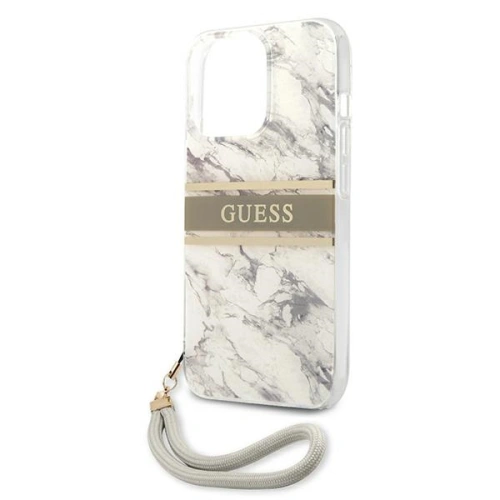 Buy Guess GUHCP13LKMABGR Apple iPhone 13 Pro grey hardcase Marble Strap Collection - GUE1301GRY - {ean13} - Home Screen Store Europe