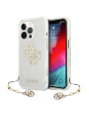 Etui Guess GUHCP13LKS4GGO Apple iPhone 13 Pro transparentní tvrdý kryt 4G Gold Charms Collection