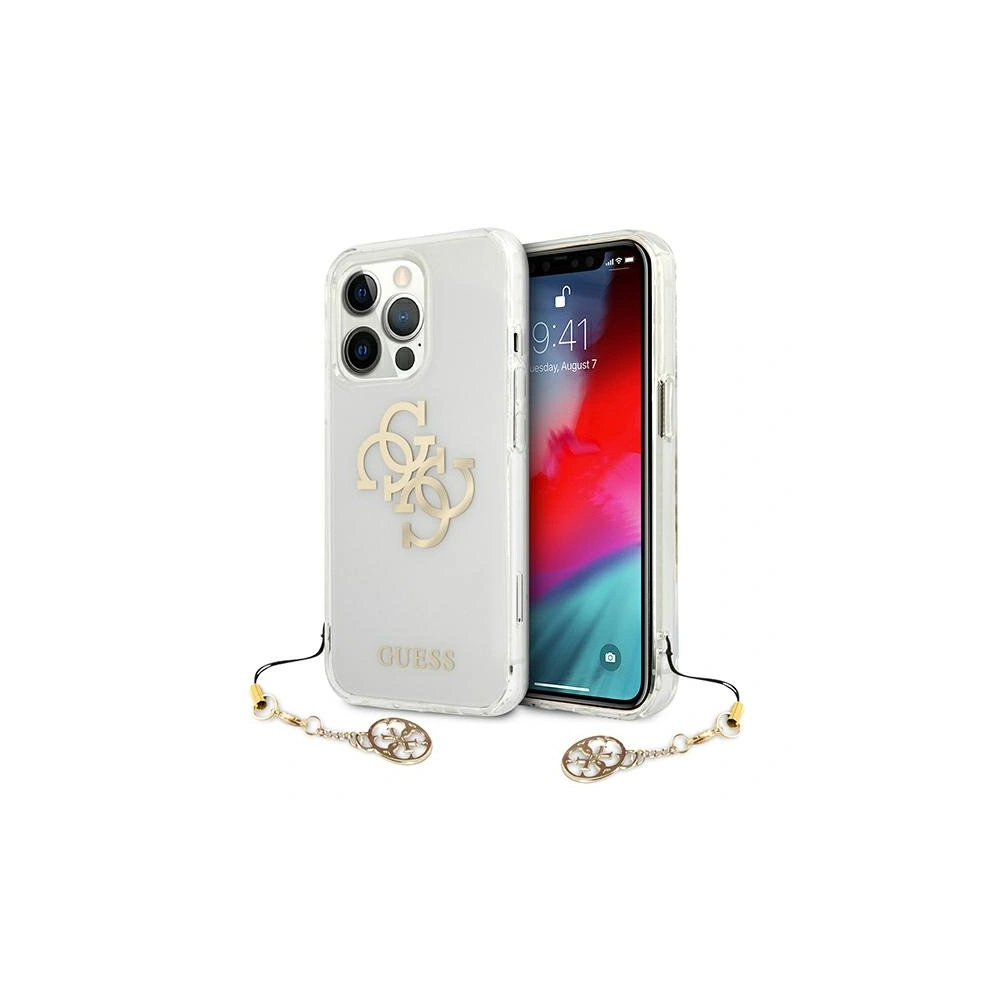 Etui Guess GUHCP13LKS4GGO Apple iPhone 13 Pro Transparent hardcase 4G Gold Charms Collection