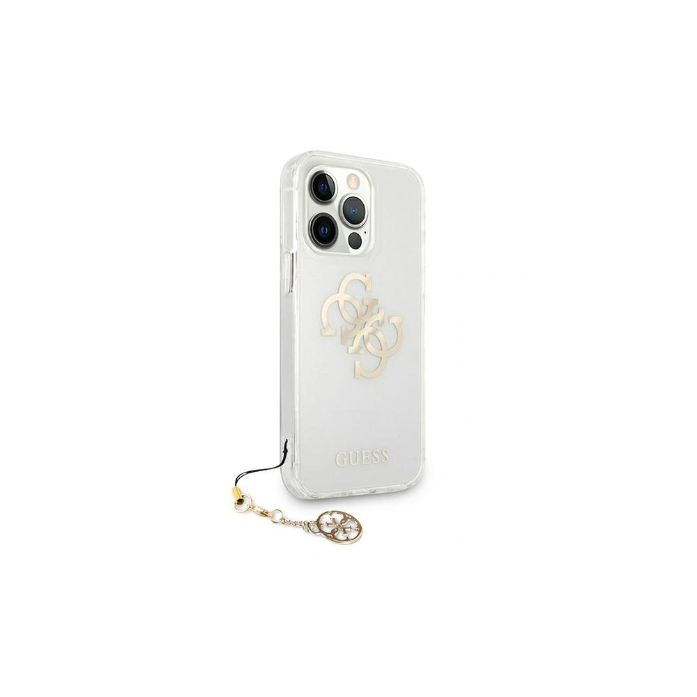 Etui Guess GUHCP13LKS4GGO Apple iPhone 13 Pro Transparent hardcase 4G Gold Charms Collection