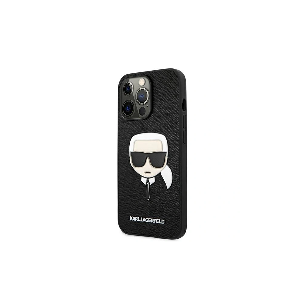 Etui Karl Lagerfeld KLHCP13LSAKHBK Apple iPhone 13 Pro czarny/black hardcase Saffiano Ikonik Karl`s Head