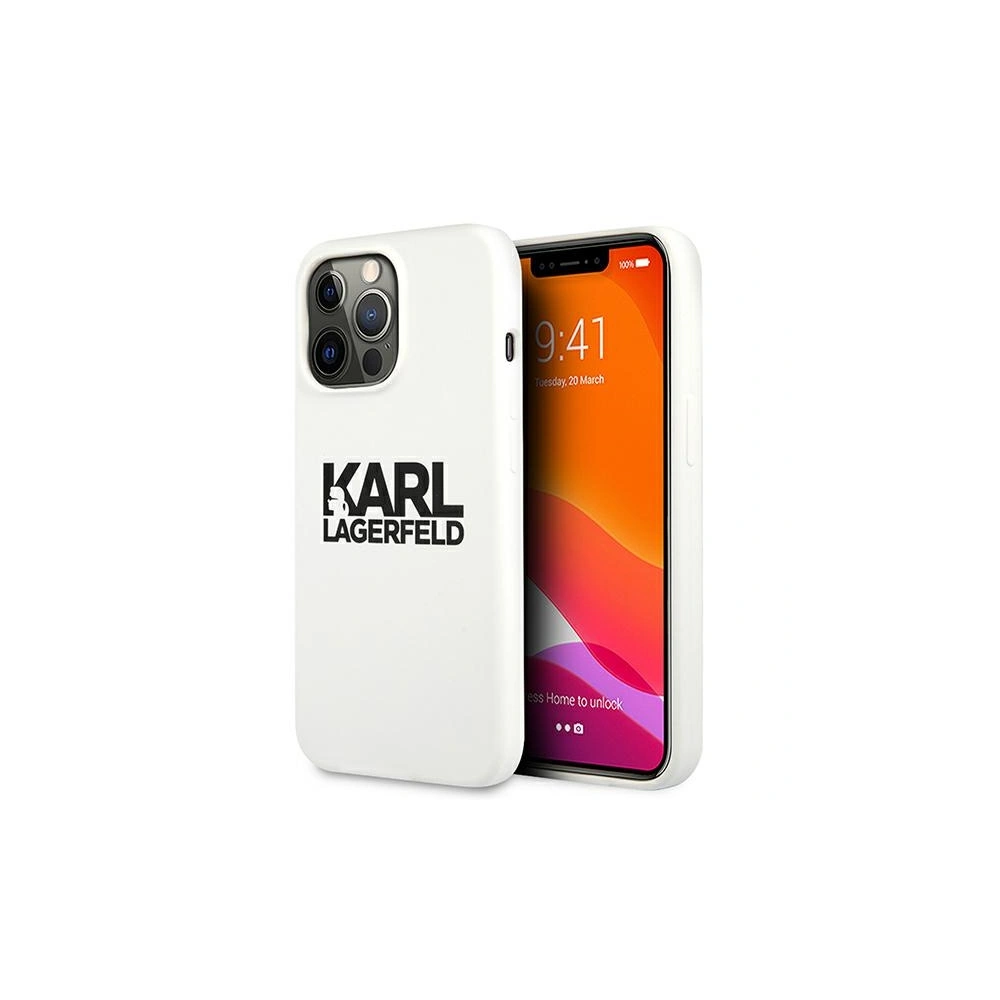 Etui Karl Lagerfeld KLHCP13LSLKLWH Apple iPhone 13 Pro Silicone Stack Logo biały/white