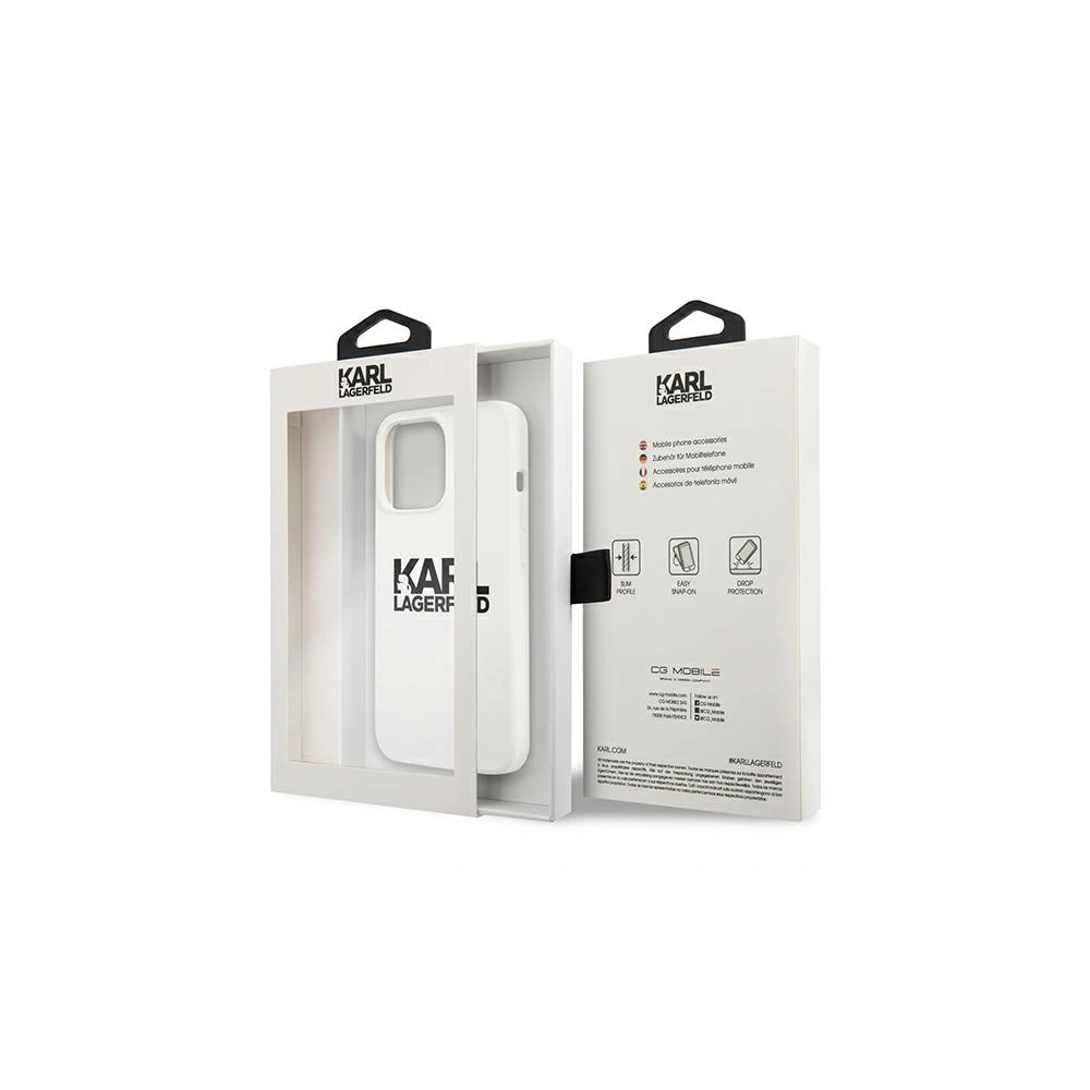 Etui Karl Lagerfeld KLHCP13LSLKLWH Apple iPhone 13 Pro Silicone Stack Logo biały/white