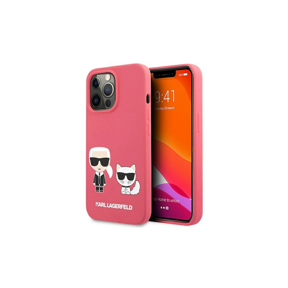 Etui Karl Lagerfeld KLHCP13LSSKCP Apple iPhone 13 Pro hardcase różowy/pink Silicone Karl & Choupette