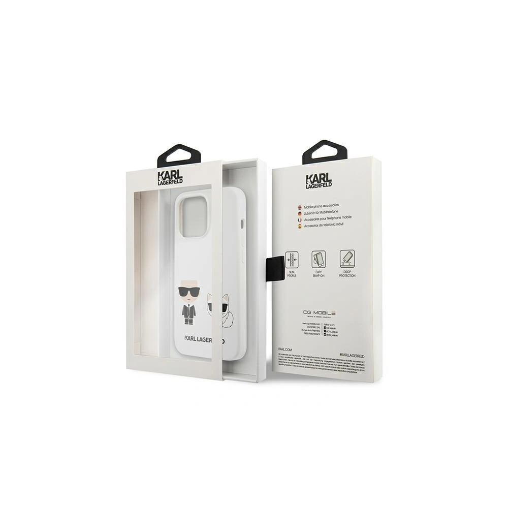 Etui Karl Lagerfeld KLHCP13LSSKCW Apple iPhone 13 Pro hardcase biały/white Silicone Karl & Choupette
