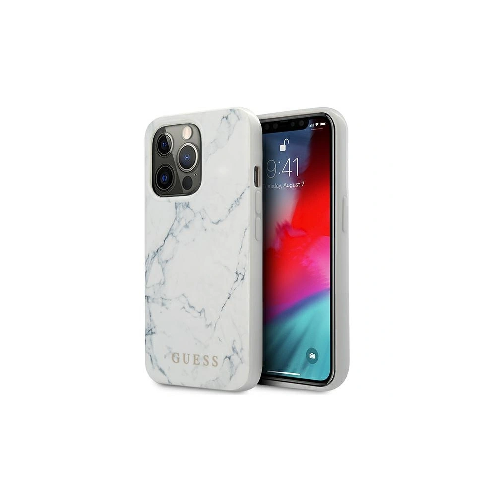 Etui Guess GUHCP13LPCUMAWH Apple iPhone 13 Pro biały/white hardcase Marble