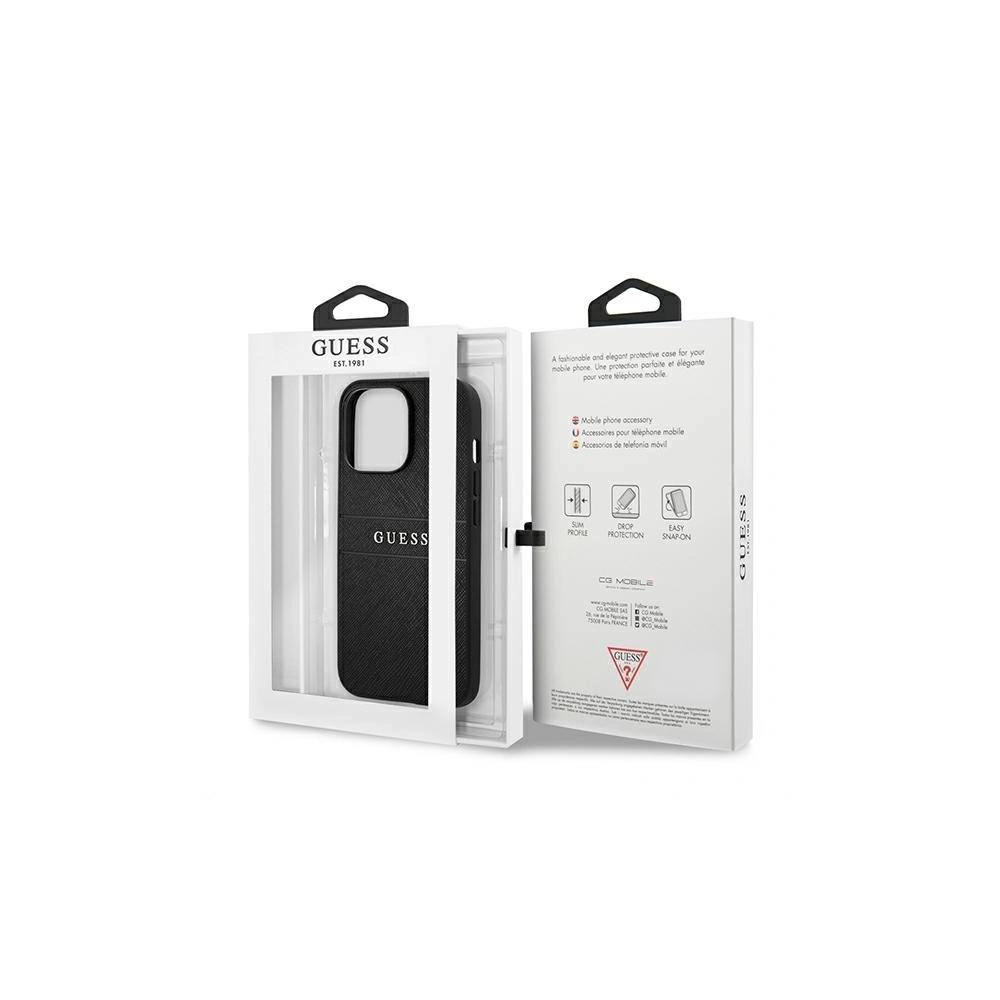 Etui Guess GUHCP13LPSASBBK Apple iPhone 13 Pro czarny/black Saffiano Strap
