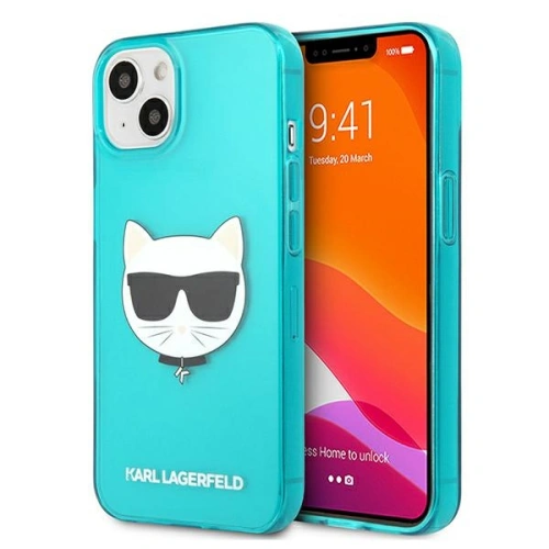 Kup Etui Karl Lagerfeld KLHCP13MCHTRB Apple iPhone 13 albastru/blue hardcase Glitter Choupette Fluo - KLD668BLU - {ean13} - Sklep Home Screen