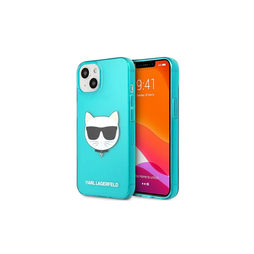 Etui Karl Lagerfeld KLHCP13MCHTRB Apple iPhone 13 niebieski/blue hardcase Glitter Choupette Fluo