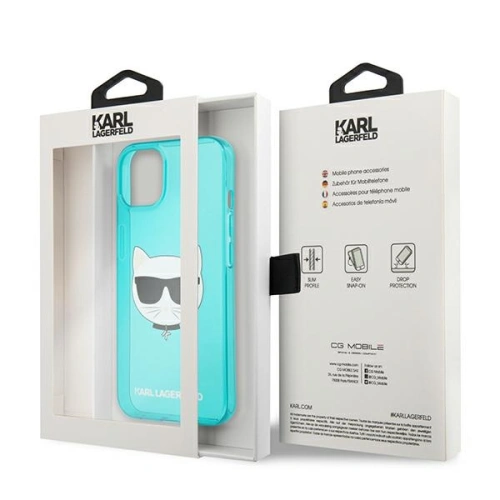 Kup Etui Karl Lagerfeld KLHCP13MCHTRB Apple iPhone 13 albastru/blue hardcase Glitter Choupette Fluo - KLD668BLU - {ean13} - Sklep Home Screen