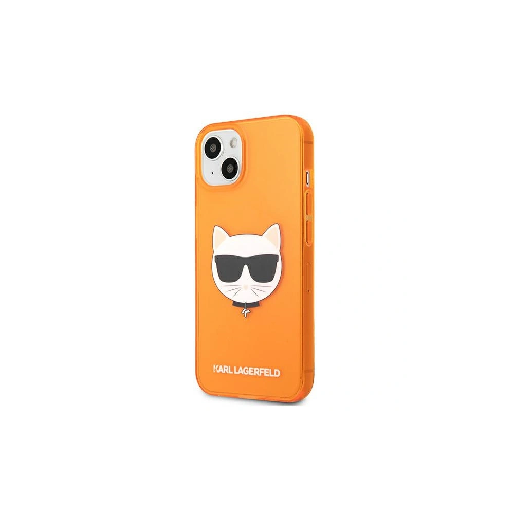 Etui Karl Lagerfeld KLHCP13MCHTRO Apple iPhone 13 pomarańczowy/orange hardcase Glitter Choupette Fluo