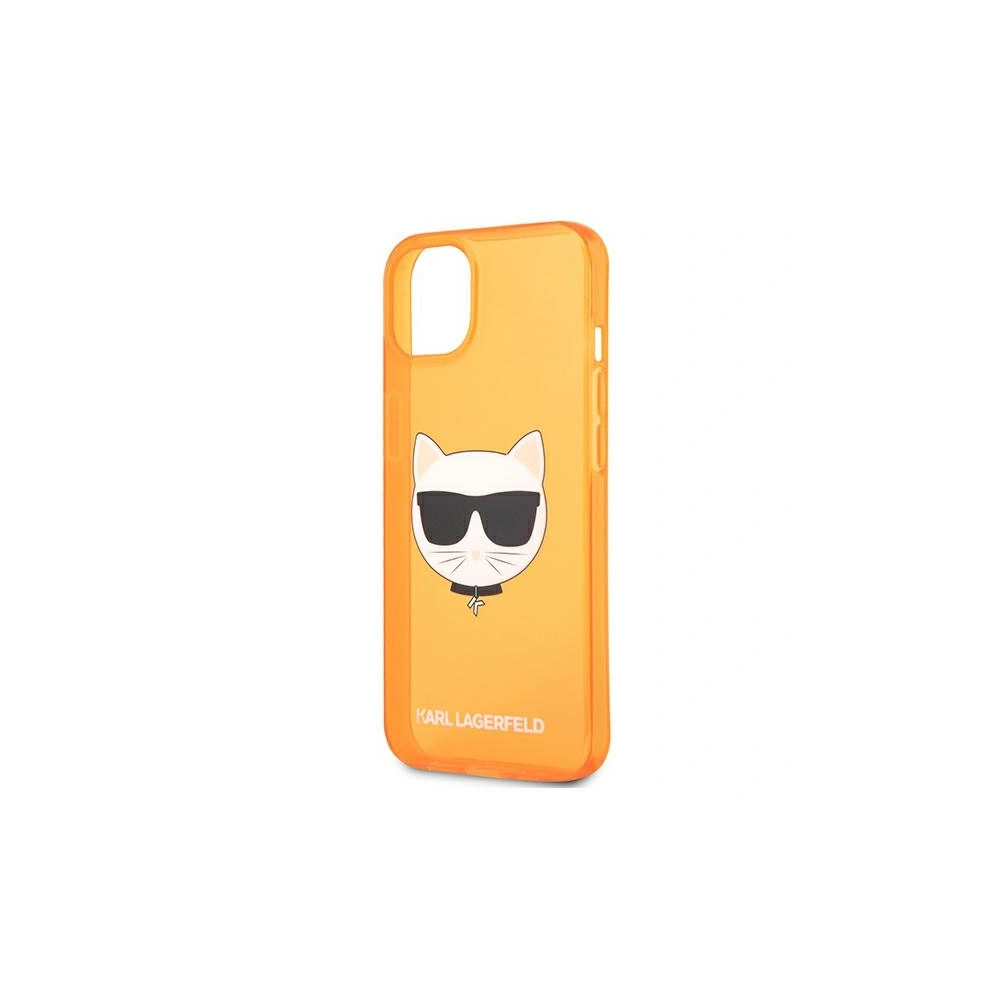 Etui Karl Lagerfeld KLHCP13MCHTRO Apple iPhone 13 pomarańczowy/orange hardcase Glitter Choupette Fluo