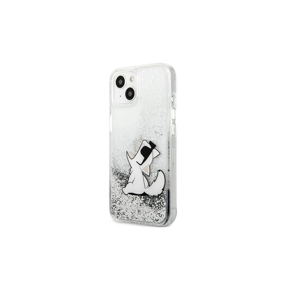 Etui Karl Lagerfeld KLHCP13MGCFS Apple iPhone 13 srebrny/silver hardcase Liquid Glitter Choupette Fun