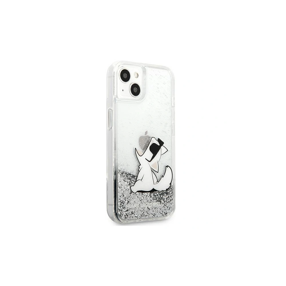 Etui Karl Lagerfeld KLHCP13MGCFS Apple iPhone 13 srebrny/silver hardcase Liquid Glitter Choupette Fun