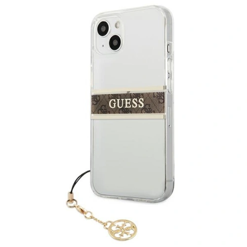 Kup Etui Guess GUHCP13MKB4GBR Apple iPhone 13 Átlátszó kemény tok 4G Barna pánt charm - GUE1313CL - {ean13} - Sklep Home Screen