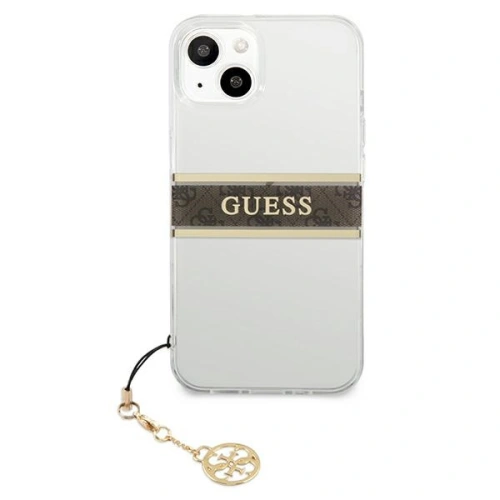 Kup Etui Guess GUHCP13MKB4GBR Apple iPhone 13 Átlátszó kemény tok 4G Barna pánt charm - GUE1313CL - {ean13} - Sklep Home Screen