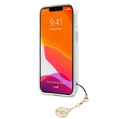 Kup Etui Guess GUHCP13MKB4GBR Apple iPhone 13 Átlátszó kemény tok 4G Barna pánt charm - GUE1313CL - {ean13} - Sklep Home Screen