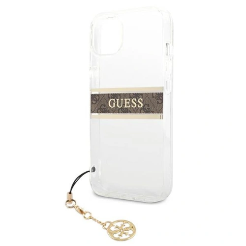 Kup Etui Guess GUHCP13MKB4GBR Apple iPhone 13 Átlátszó kemény tok 4G Barna pánt charm - GUE1313CL - {ean13} - Sklep Home Screen