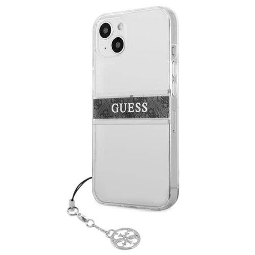 Kup Case Guess GUHCP13MKB4GGR Apple iPhone 13 Transparent Hardcase 4G Graues Strap Charm - GUE1314CL - {ean13} - Sklep Home Screen