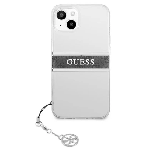 Kup Case Guess GUHCP13MKB4GGR Apple iPhone 13 Transparent Hardcase 4G Graues Strap Charm - GUE1314CL - {ean13} - Sklep Home Screen