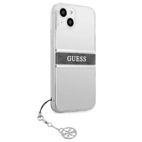 Kup Case Guess GUHCP13MKB4GGR Apple iPhone 13 Transparent Hardcase 4G Graues Strap Charm - GUE1314CL - {ean13} - Sklep Home Screen