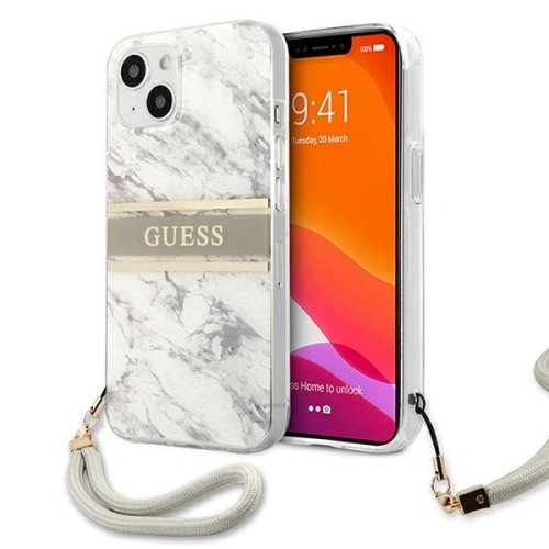 Kup Case Guess GUHCP13MKMABGR Apple iPhone 13 grau/hardcase Marble Strap Collection - GUE1315GRY - {ean13} - Sklep Home Screen