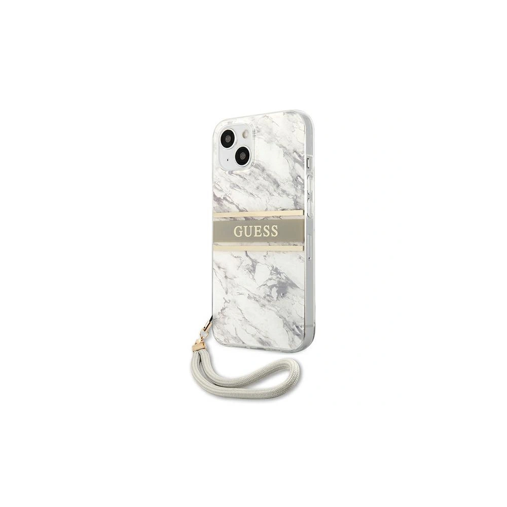 Etui Guess GUHCP13MKMABGR Apple iPhone 13 szary/grey hardcase Marble Strap Collection