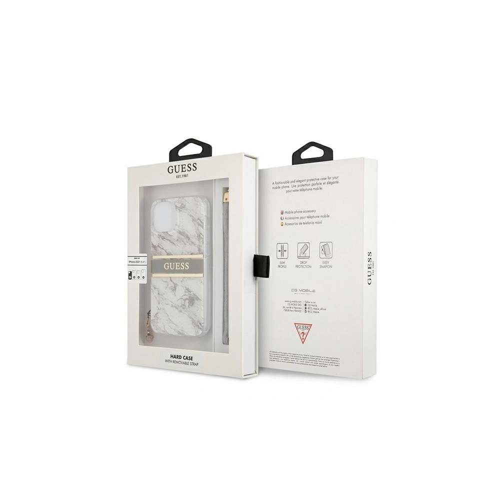 Etui Guess GUHCP13MKMABGR Apple iPhone 13 szary/grey hardcase Marble Strap Collection