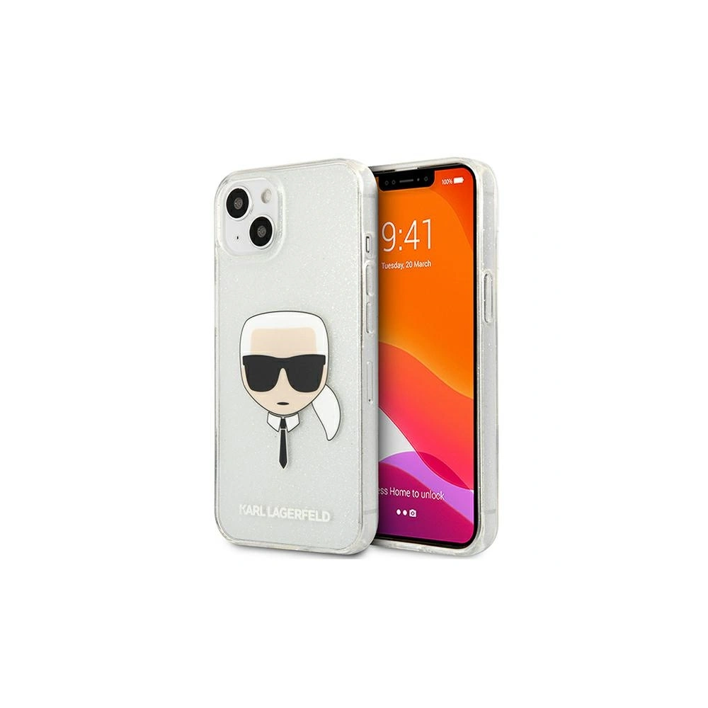 Etui Karl Lagerfeld KLHCP13MKHTUGLS Apple iPhone 13 srebrny/silver hardcase Glitter Karl`s Head