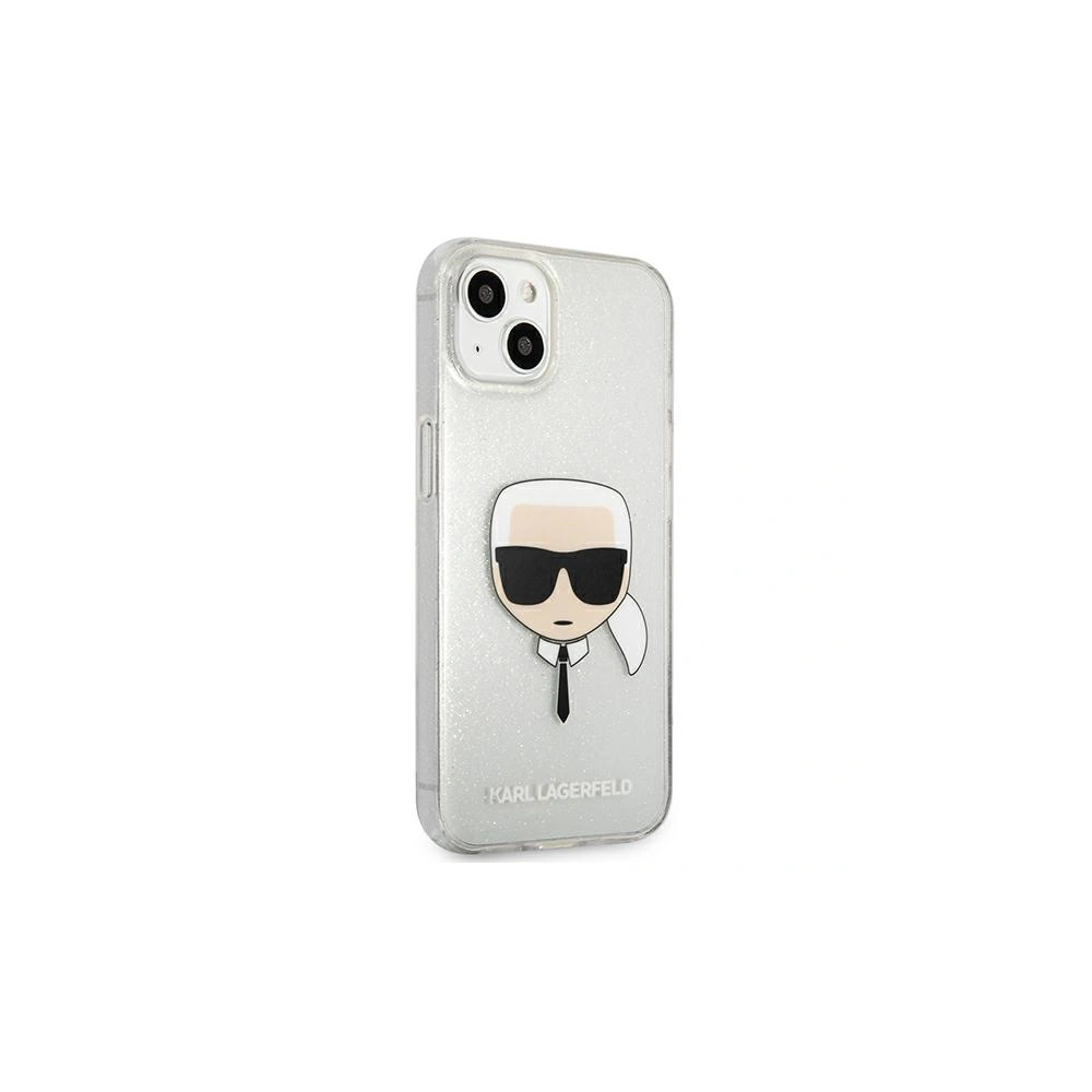 Etui Karl Lagerfeld KLHCP13MKHTUGLS Apple iPhone 13 srebrny/silver hardcase Glitter Karl`s Head