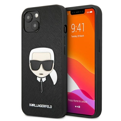 Kup Etui Karl Lagerfeld KLHCP13MSAKHBK Apple iPhone 13 černý/black hardcase Saffiano Ikonik Karl`s Head - KLD674BLK - {ean13} - Sklep Home Screen