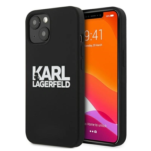 Kup Etui Karl Lagerfeld KLHCP13MSLKLRBK Apple iPhone 13 Silicone Stack Logo negru/black - KLD675BLK - {ean13} - Sklep Home Screen