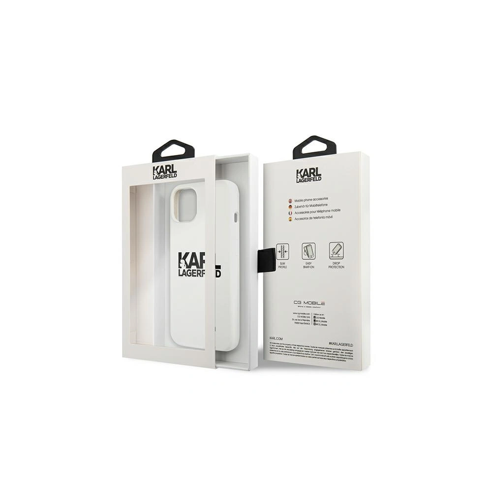 Etui Karl Lagerfeld KLHCP13MSLKLWH Apple iPhone 13 Silicone Stack Logo biały/white