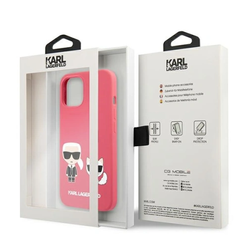 Kup Etui Karl Lagerfeld KLHCP13MSSKCP Apple iPhone 13 hardcase różowy/pink Silicone Karl & Choupette - KLD677PNK - {ean13} - Sklep Home Screen