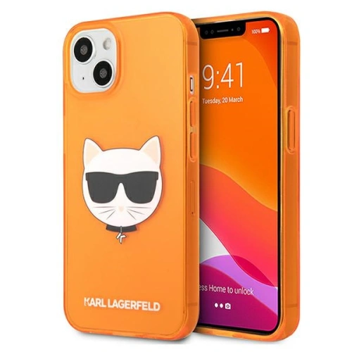 Buy Karl Lagerfeld KLHCP13SCHTRO Apple iPhone 13 mini orange hardcase Glitter Choupette Fluo - KLD680PNK - {ean13} - Home Screen Store Europe