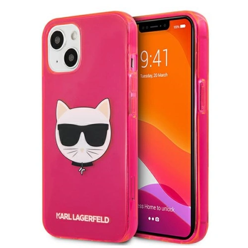 Kup Etui Karl Lagerfeld KLHCP13SCHTRP Apple iPhone 13 mini rózsaszín/pink keménytok Glitter Choupette Fluo - KLD681PNK - {ean13} - Sklep Home Screen