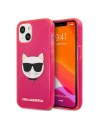 Case Karl Lagerfeld KLHCP13SCHTRP Apple iPhone 13 mini rosa/pink Hardcase Glitter Choupette Fluo