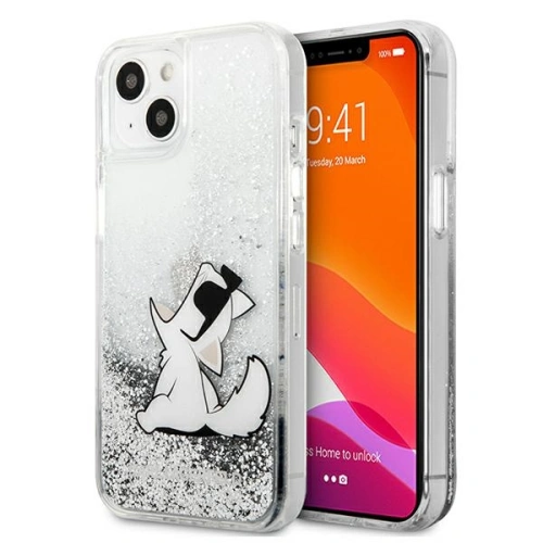 Kup Case Karl Lagerfeld KLHCP13SGCFS Apple iPhone 13 mini silber/silver hardcase Liquid Glitter Choupette Fun - KLD682SLV - {ean13} - Sklep Home Screen