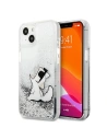 Etui Karl Lagerfeld KLHCP13SGCFS Apple iPhone 13 mini ezüst/silver keménytok Liquid Glitter Choupette Fun