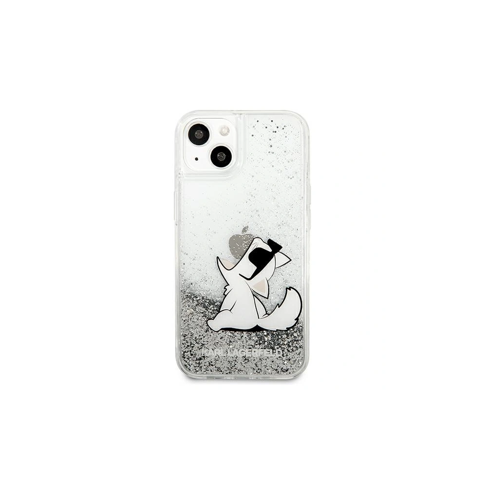 Etui Karl Lagerfeld KLHCP13SGCFS Apple iPhone 13 mini srebrny/silver hardcase Liquid Glitter Choupette Fun