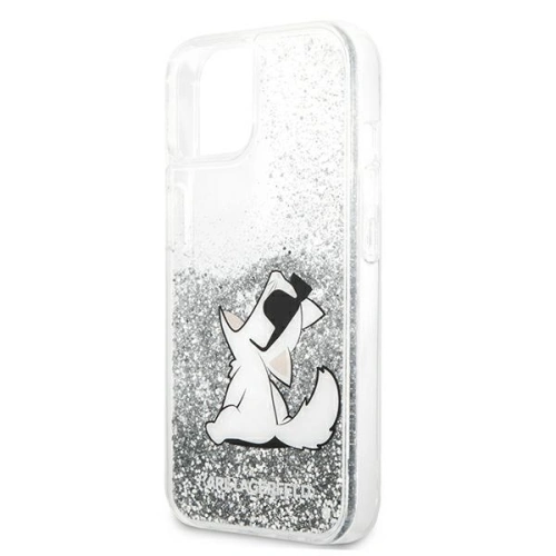 Kup Case Karl Lagerfeld KLHCP13SGCFS Apple iPhone 13 mini silber/silver hardcase Liquid Glitter Choupette Fun - KLD682SLV - {ean13} - Sklep Home Screen